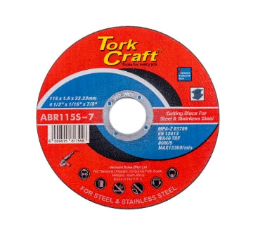 Tork Craft Cutting Disc Steel & Ss 115 X 1.6 X 22.2mm