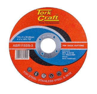 Tork Craft Cutting Disc Stainless Steel 115 X 3.0 X 22.22mm