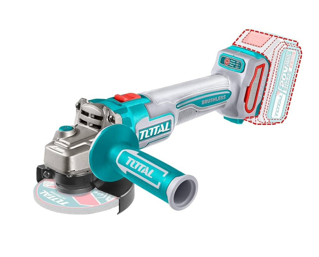 Total 20V Cordless Angle Grinder - 115mm